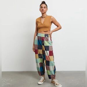 Urban Outfitters Multicolor Patchwork Zaria Cropped Pants